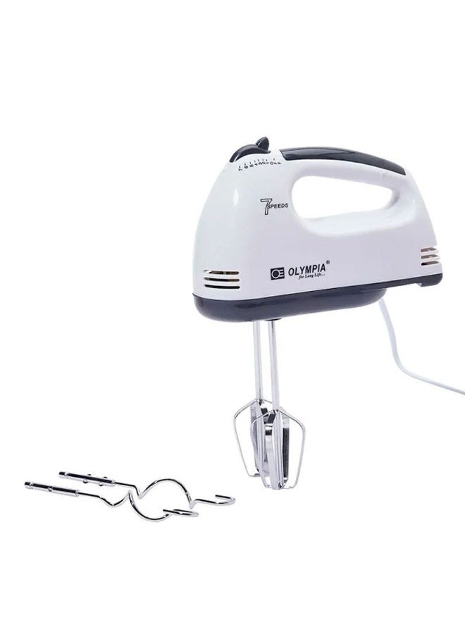 Olympia OE-200 Electric Hand Mixer 600 Watt High Power Motor, 7 Speed Control with Turbo Button, Stainless Steel Accessories, Compact and Easy to Use for Daily Baking - Image 3